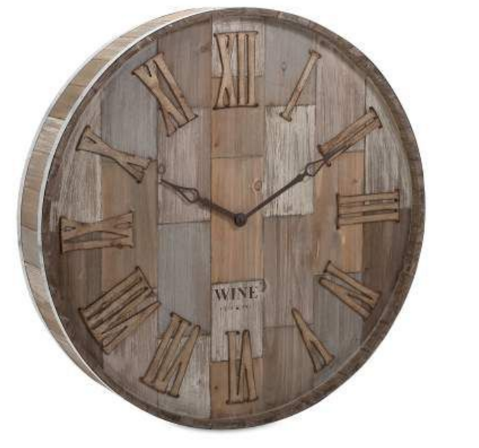 wine-barrel-wood-wall-clock