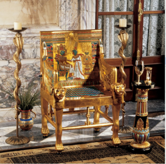 King Tutankhamen's Egyptian Throne Arm Chair