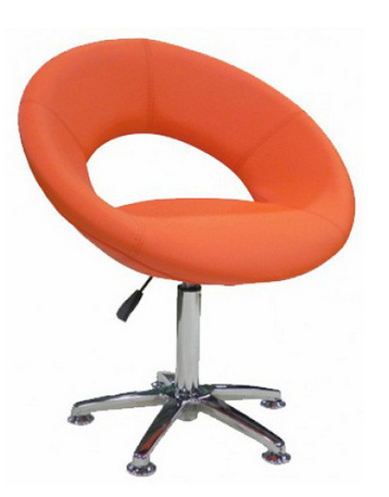 Round Orange Chair with Metal base