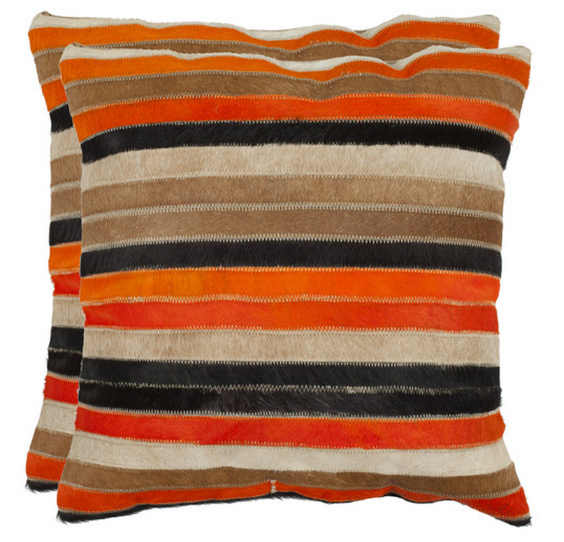 Orange Striped Pillow