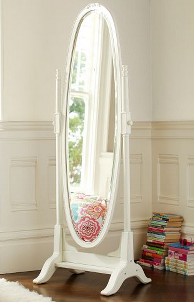 white lilac floor mirror