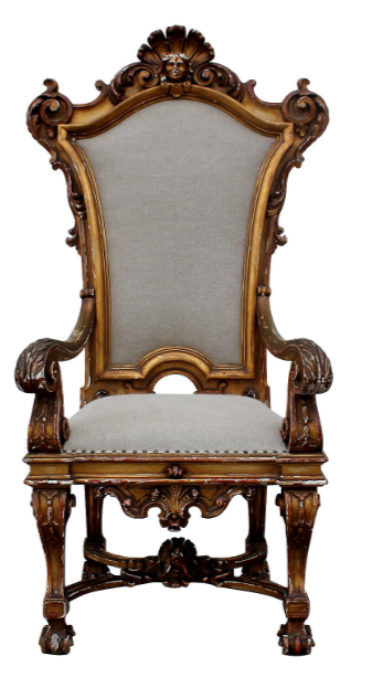 Antique Italian Throne Chair