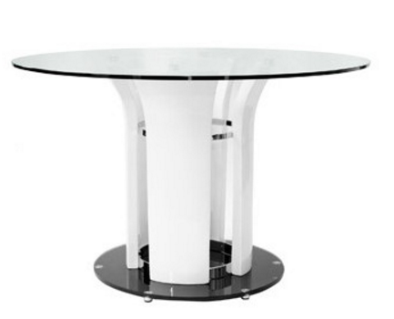 Lola White Round Glass Top Dining Table