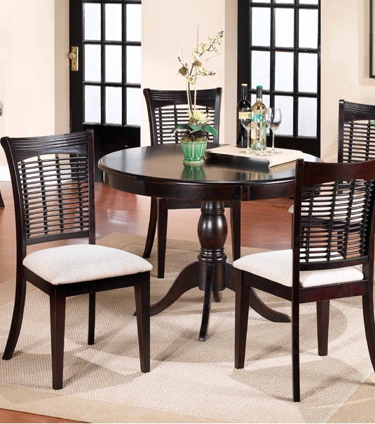 Hillsdale Black Round Contemporary Dining Table Set