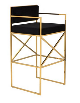 Walsh Modern Bar Stool in Black and Gold