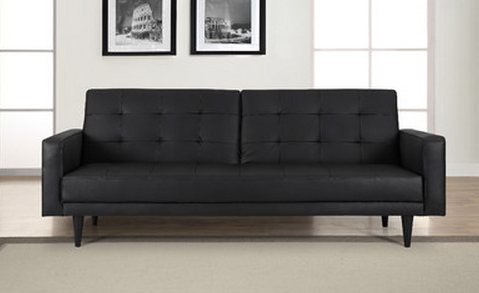 Black Convertible Leather Sofa