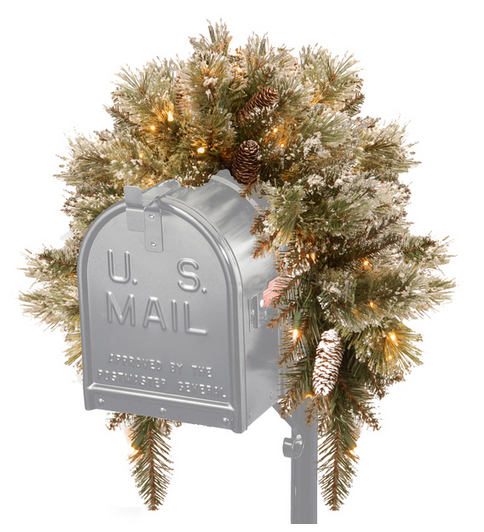 Christmas Pine Decoration For Mail Box