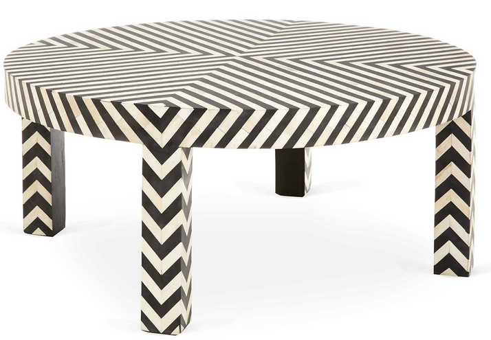 Black and White Stripes Coffee Table