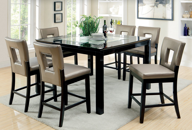 9-Piece Glass Dining Set - Furniture of America