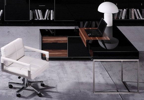 Modern Black Gloss Office Set