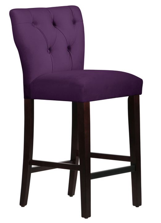 Made to Order Tufted Purple Hourglass Bar Stool