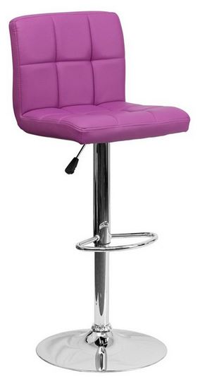 Flash Furniture Contemporary Quilted Design Adjustable Bar Stool with Chrome Base