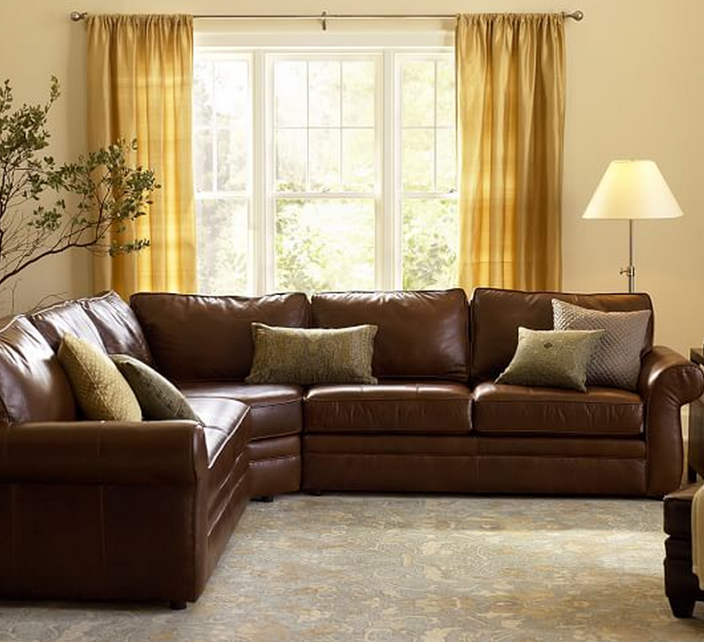 Leather Sectional Sofa With Wedge