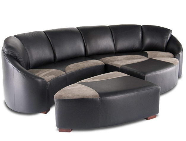 Dark leather Modern Sectional Sofa