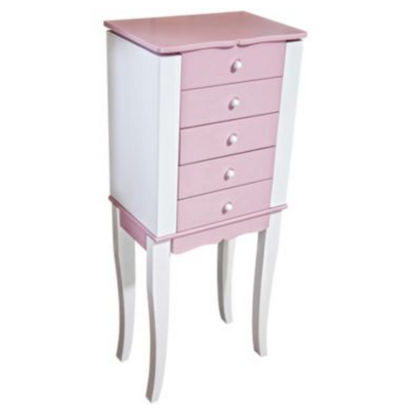 Pink and White Cute Jewelry Armoire
