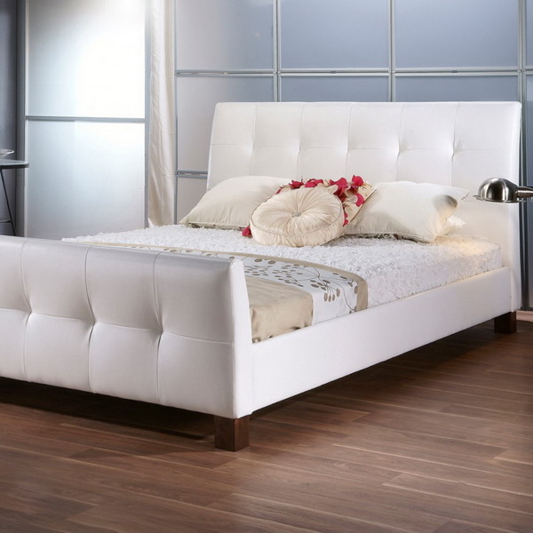 Baxton Queen Size White Bed